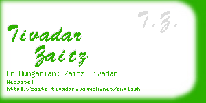 tivadar zaitz business card